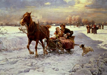Lovers in a sleigh